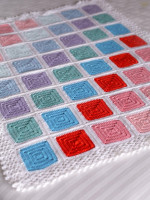 Pastel-Multi Crochet Square Blanket/Throw